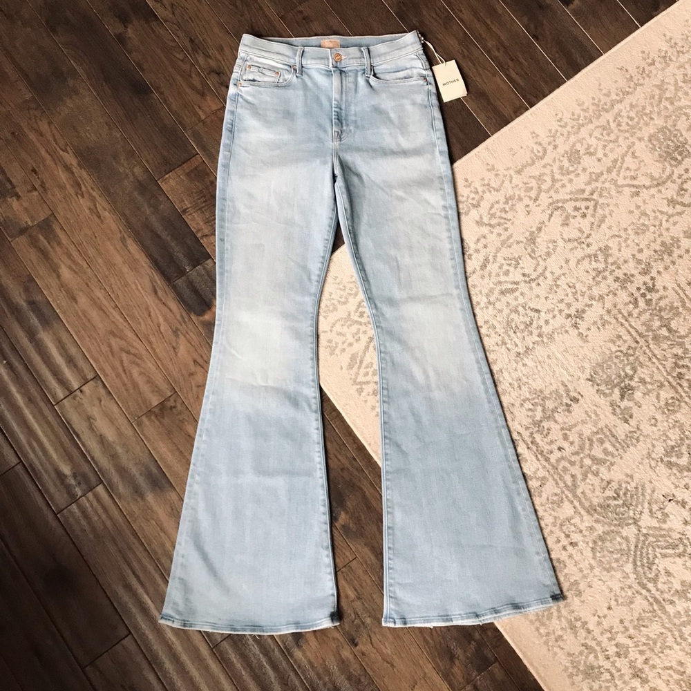 Mother Denim Super Cruiser Flare Jeans, Light Wash, Sun Kissed, Size 29, NWT